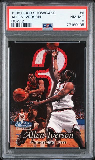 1998 Flair Showcase Row 2 #6 Allen Iverson PSA 8 on Goldin Marketplace