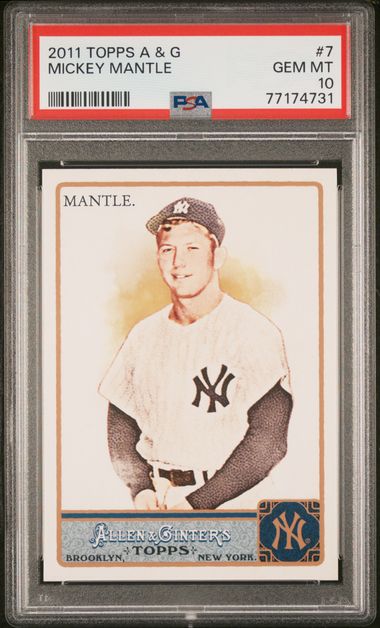 2011 topps Mickey Mantle #7 hotsell PSA 10