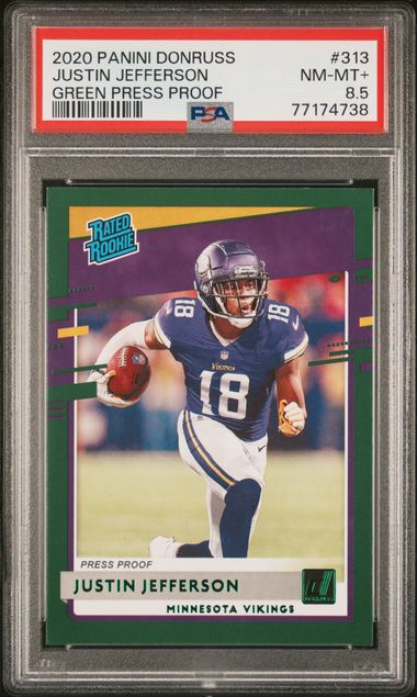 2020 Panini Prizm Rookie Gear Justin Jefferson Rookie Card 