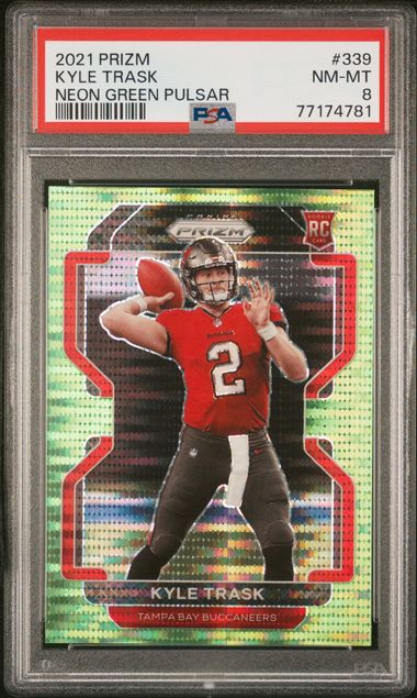 2021 Prizm Kyle Trask RC Premier Jerseys Neon Green Pulsar Rookie Buccaneers