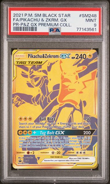 2021 Pokemon Sm Black Star Promo Pikachu & Zekrom Gx Premium Collection  Sm248 Full Art/Pikachu & Zekrom Gx – PSA MINT 9 on Goldin Auctions