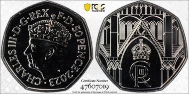 2023 50p Coronation of Charles III MS69
