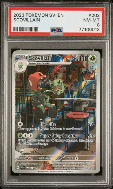 2023 POKMON SCARLET & VIOLET SCOVILLAIN FULL ART 202/198 GEM MT