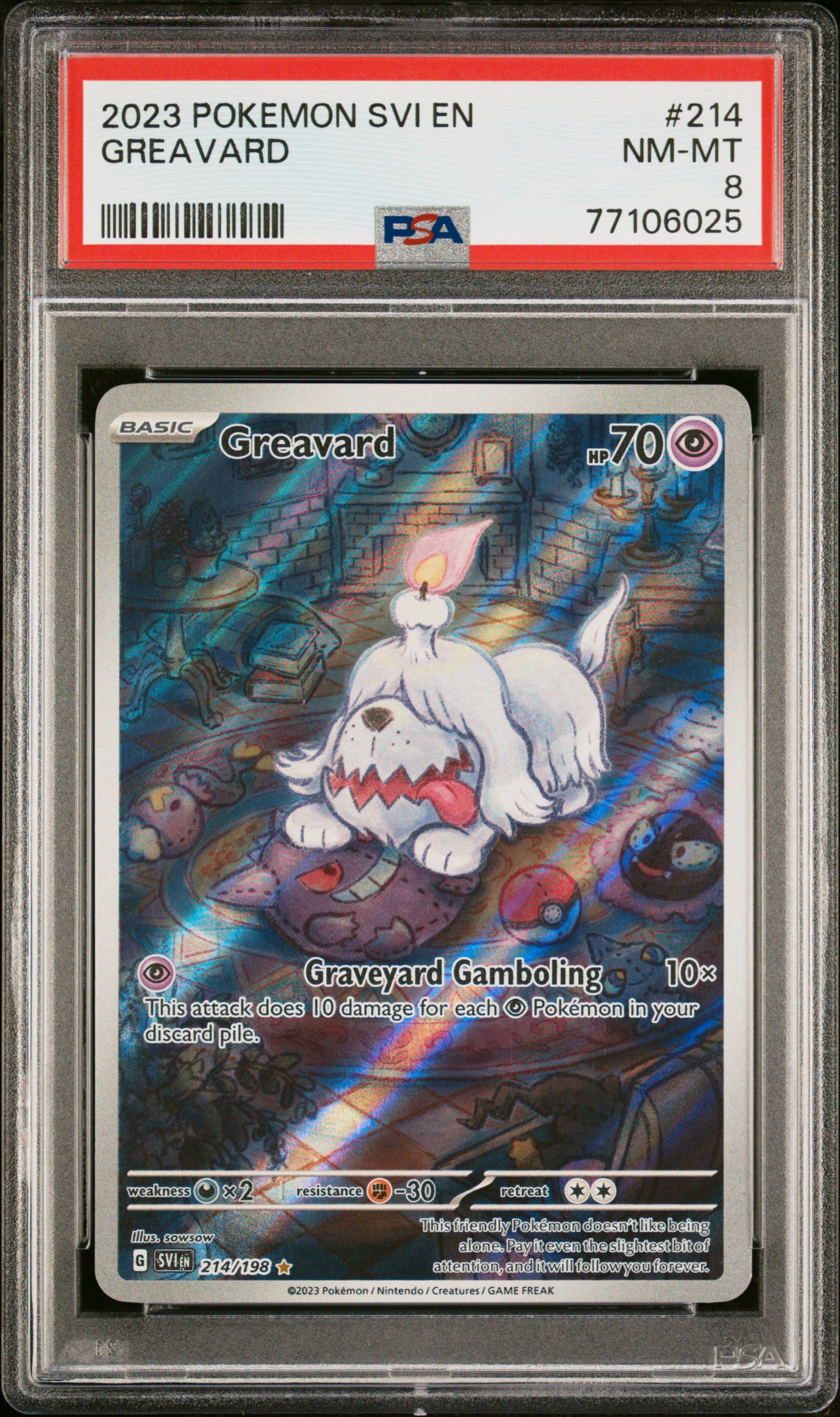 2023 Pokemon SVI En-Scarlet & Violet #214 Greavard PSA 8