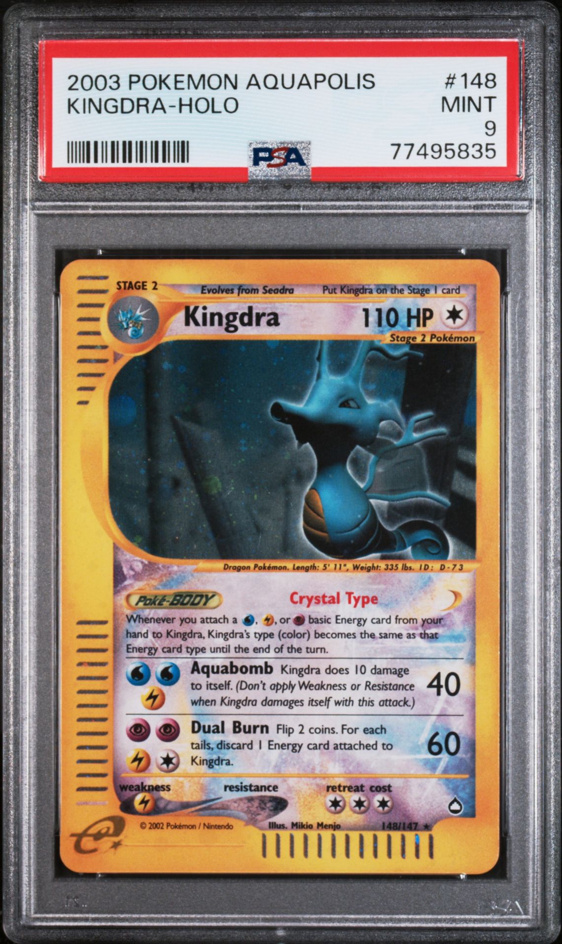 2003 Pokemon Aquapolis Holo #148 Kingdra-Holo front