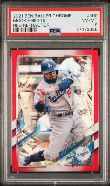 Mookie Betts 2020 Topps Chrome Number 100 Baseball Card Los 