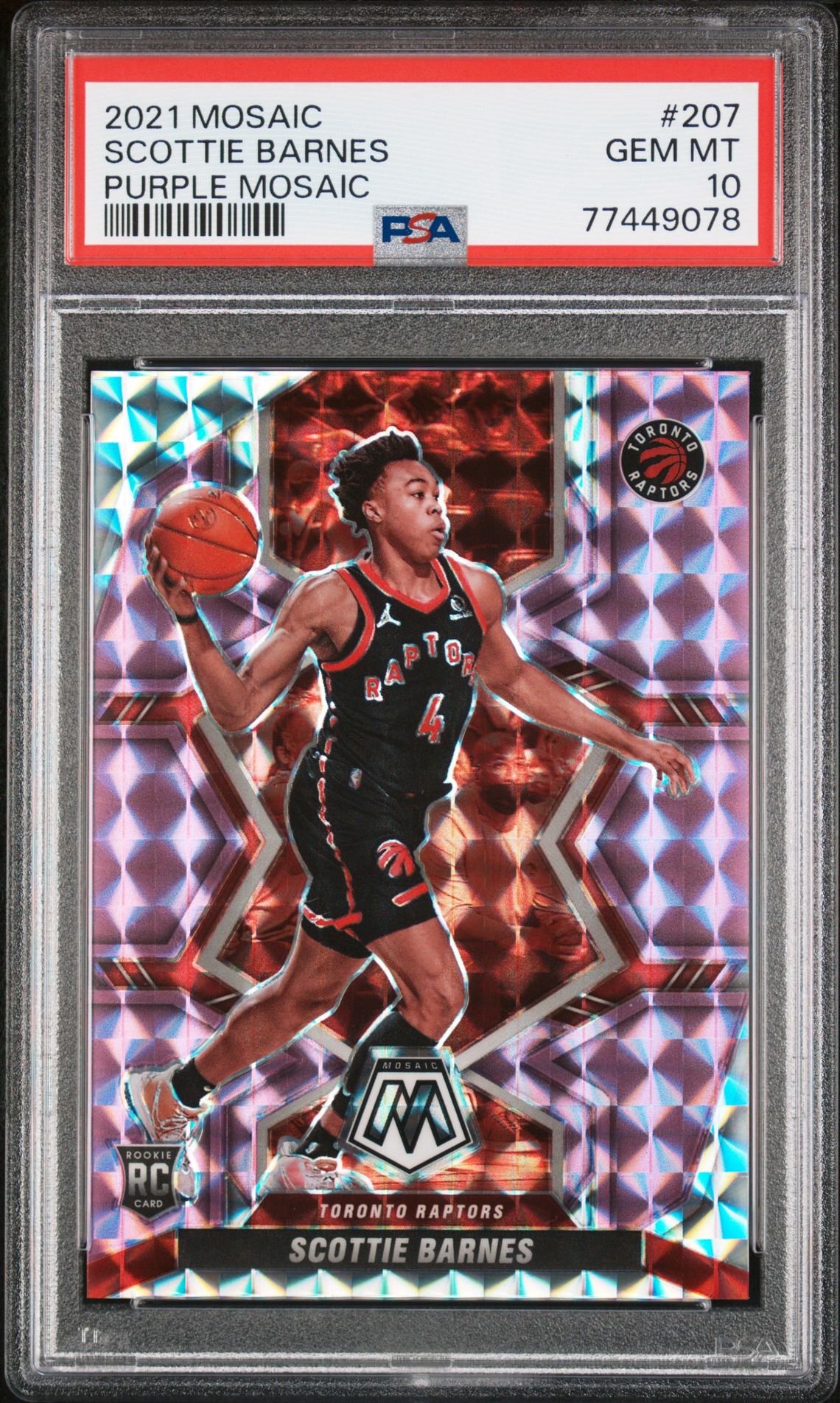 2021 Panini PANINI MOSAIC PURPLE MOSAIC #207 Scottie Barnes front