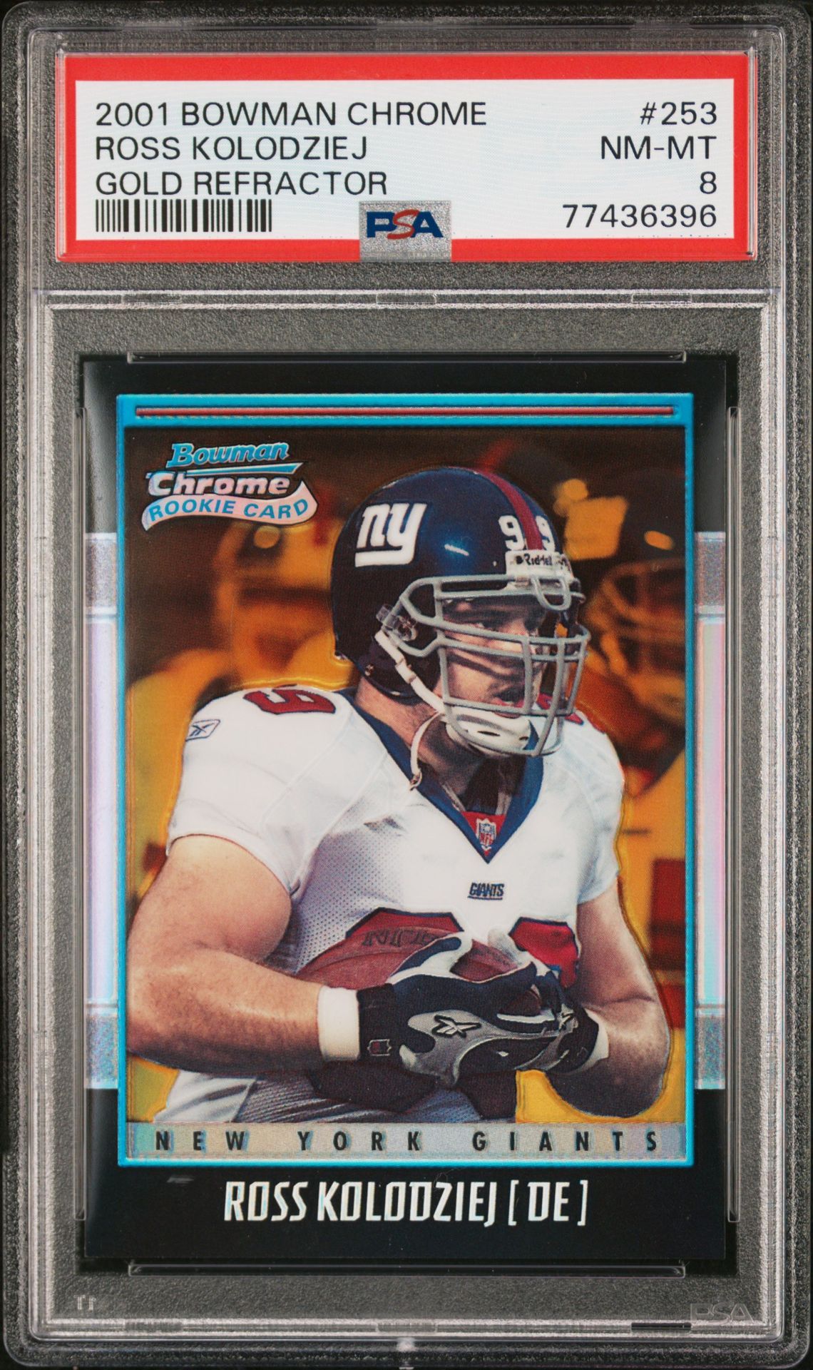 2001 Bowman Chrome Ross Kolodziej #253 (Gold Refractor) Nm-Mt 8 front