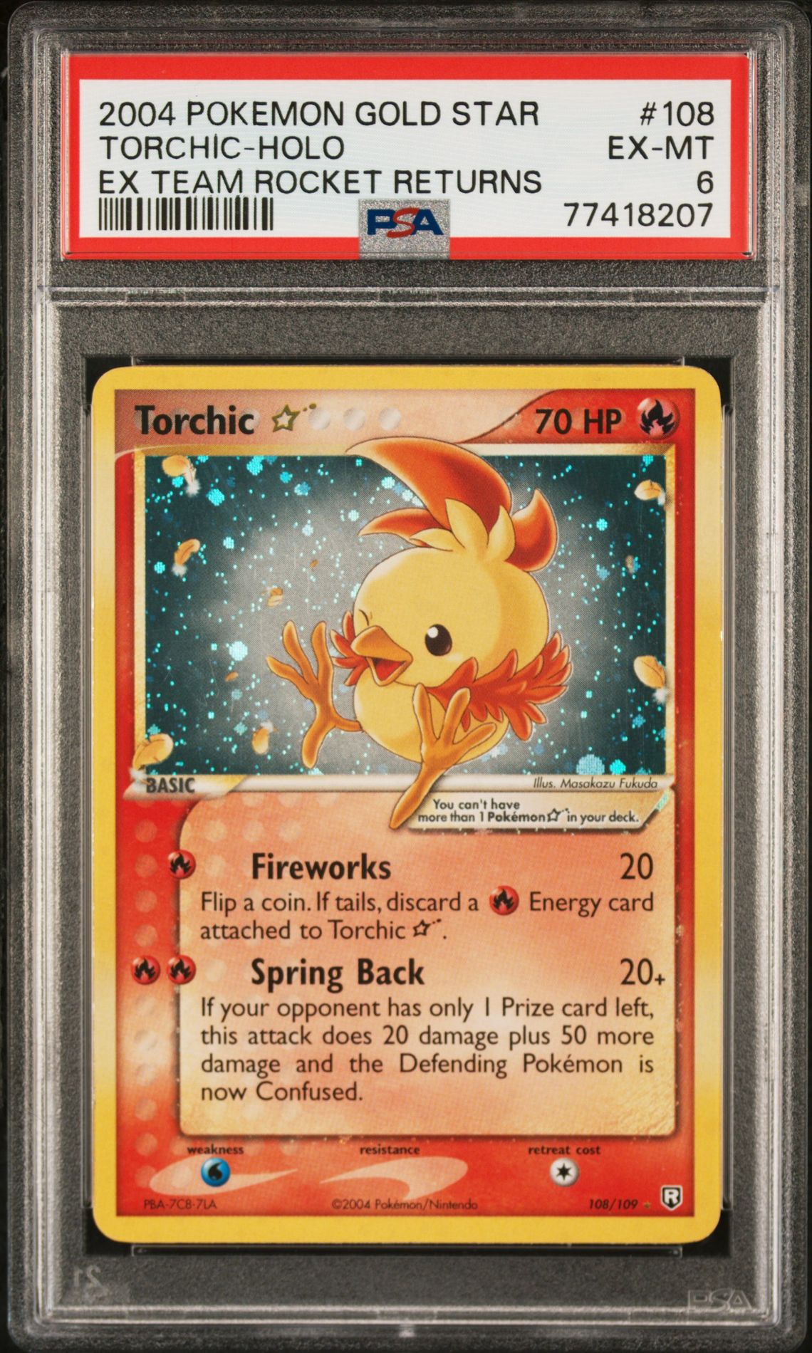 2004 Pokemon POKEMON EX TEAM ROCKET RETURNS #108 Torchic-Holo front