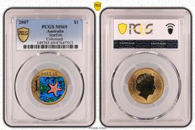 2007 $1 Starfish  Colorized MS69