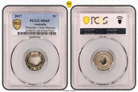 2017 5C Planetary Coins Mercury Colorized MS69