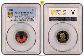 2021 $2 50th Ann Aboriginal Flag Colorized PR69DCAM