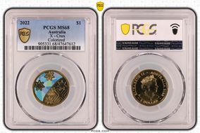 2022 $1 Great Aussie Coin Hunt - 'X' Crux - Colorized MS68