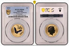 2011 $1 Flying Fox Al-Bronze Colorized MS68