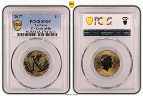 2017 $1 K - Koala Al-Br Colorized MS68