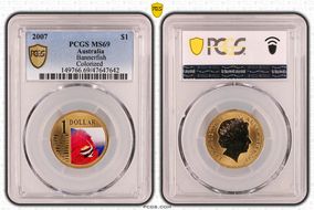 2007 $1 Bannerfish  Colorized MS69