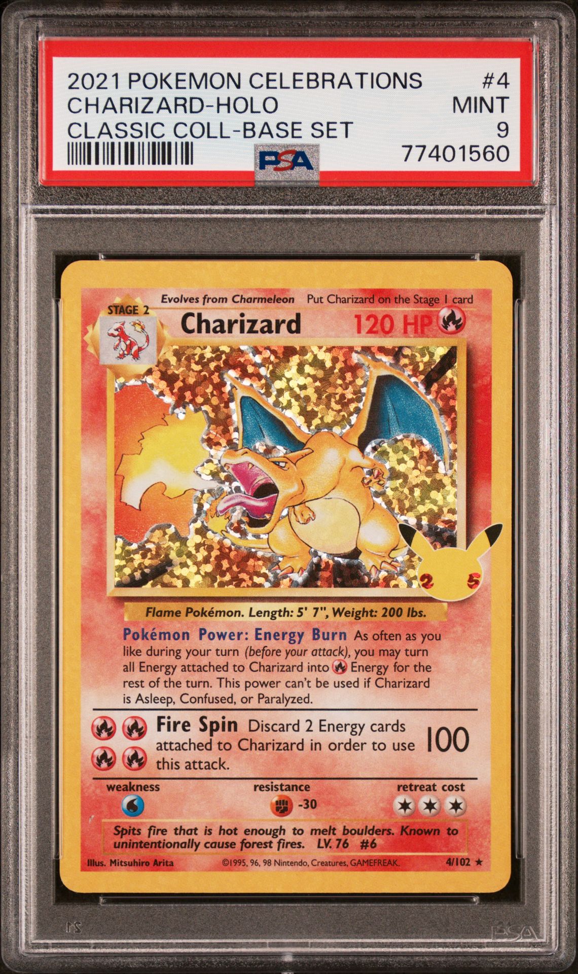 2021 Pokemon Celebrations Classic Collection Charizard-Holo #4 (Classic Coll-Base Set) Mint 9 front