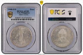 1908-S/S Peso Allen-17.03a AU55