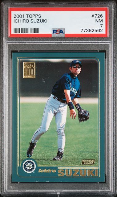 2001 Topps #726 Ichiro Suzuki Rookie Card – PSA NM 7 on Goldin