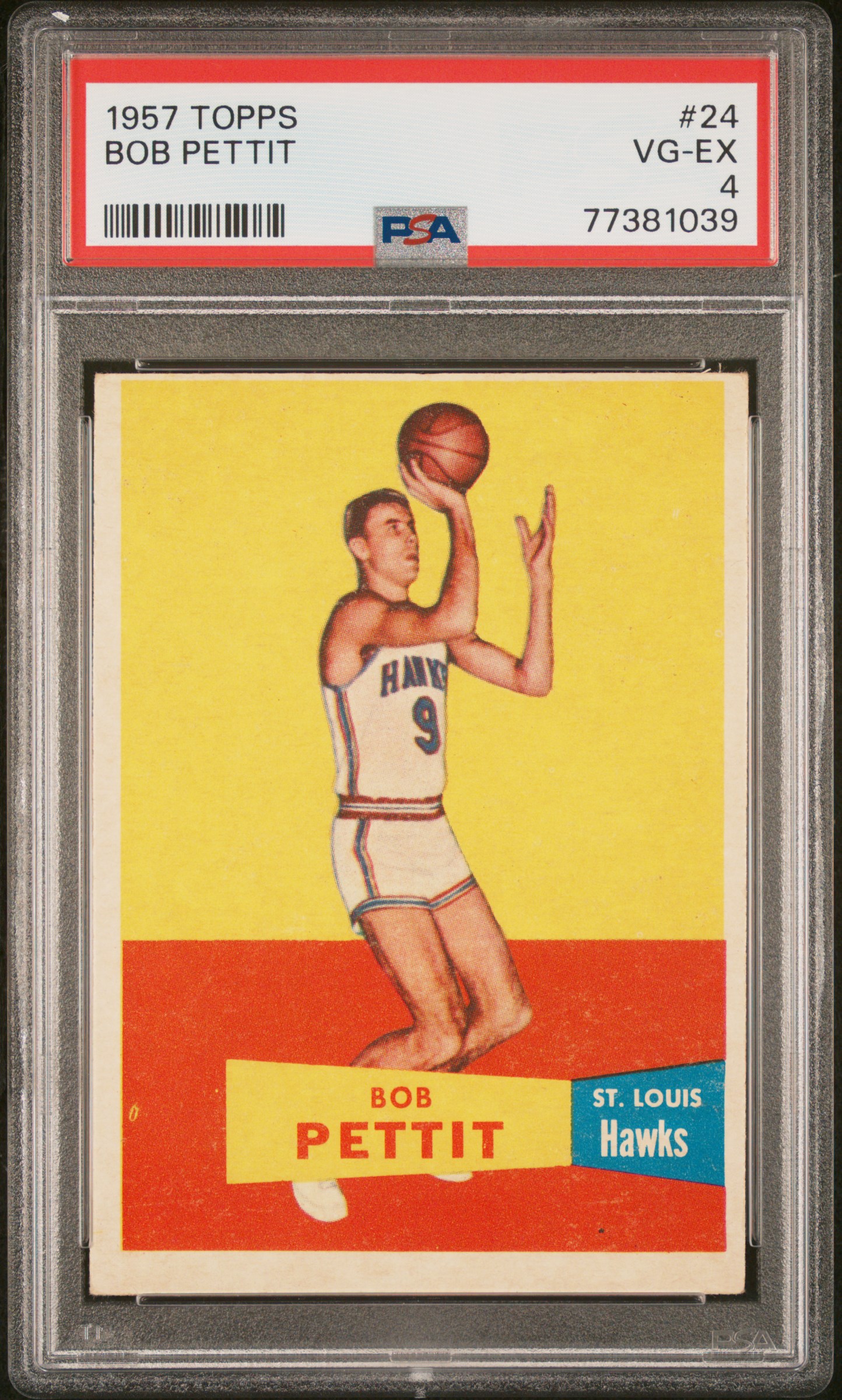 1957 #24 Bob Pettit PSA 4 Topps