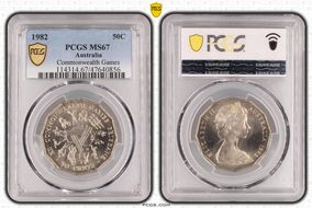 1982 50C Commonwealth Games MS67