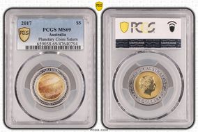 2017 $5 Planetary Coins Saturn Colorized MS69