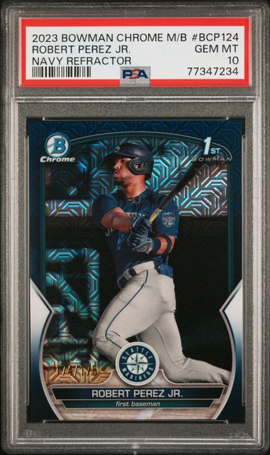 2023 Bowman Navy Refractor #124 Robert Perez front