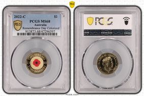 2022-C $2 Remembrance Day Colorized MS68