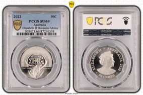 2022 50C Elizabeth II Platinum Jubilee MS69