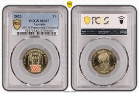 2023 $1 AFLW Premiership Colorized MS67