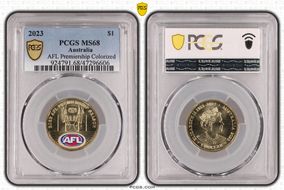 2023 $1 AFL Premiership Colorized MS68