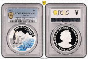 2023 $5 Emperor Penguin Colorized PR69DCAM
