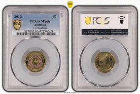 2013 $2 Coronation Colorized MS66