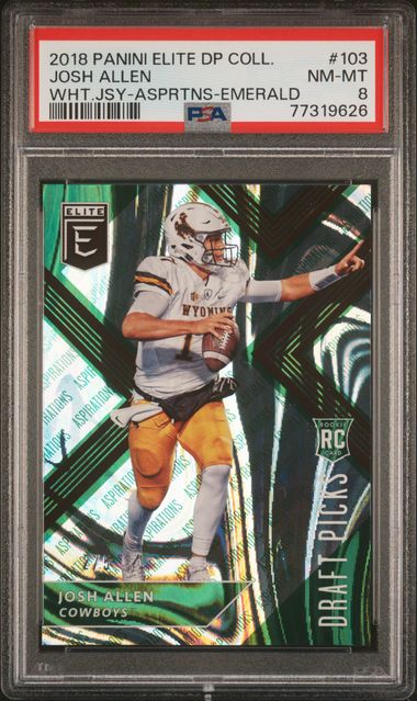 2018 Elite Draft Picks 103b Josh Allen White Jersey Rookie