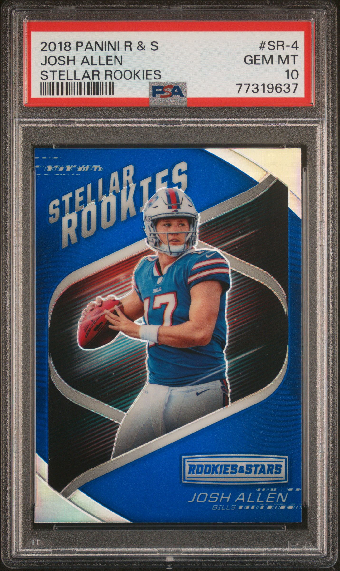 2018 Panini Rookies & Stars Stellar Rookies #SR-4 Josh Allen Rookie Card – PSA GEM MT 10