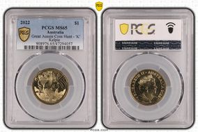 2022 $1 Great Aussie Coin Hunt - 'K' Kelpie MS65