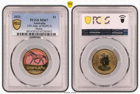 2021 $1 150 Ann. of RSPCA Horse MS67