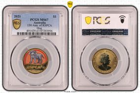 2021 $1 150 Ann. of RSPCA Dog MS67