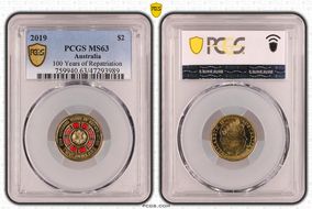 2019 $2 100 Years of Repatriation Colorized MS63