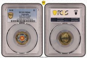 2018 $2 Lest We Forget Eternal Flame Colorized MS66