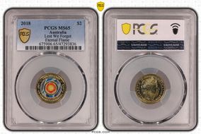 2018 $2 Lest We Forget Eternal Flame Colorized MS65