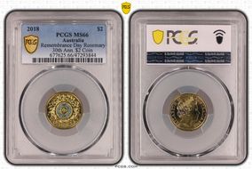 2018 $2 Remembrance Day Rosemary 30th Ann. $2 Coin Colorized MS66