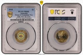 2018 $2 Dome of Australian War 30th Ann. $2 Coin Colorized MS66