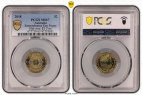 2018 $2 Remembrance Day Poppy 30th Ann. $2 Coin MS67