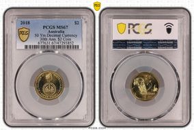 2018 $2 50 Yrs Decimal Currency 30th Ann. $2 Coin MS67