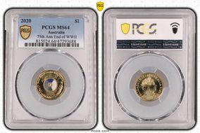 2020 $2 75th Ann End of WWII Colorized MS64