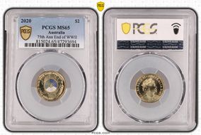 2020 $2 75th Ann End of WWII Colorized MS65