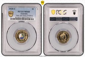 2020-C $2 75th Ann End of WWII Colorized MS68