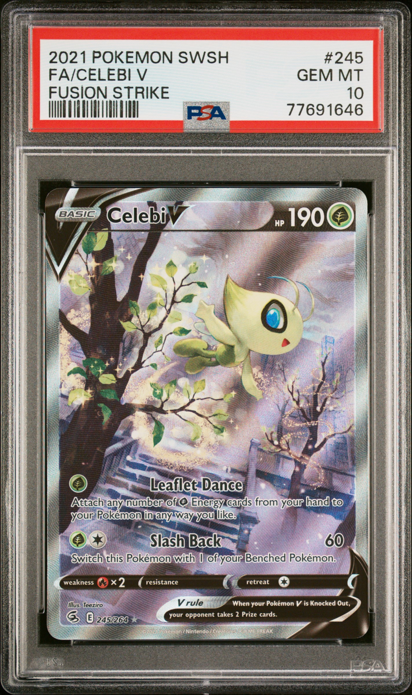 2021 #245 Full Art/Celebi V PSA 10 Sword & Shield Fusion Strike