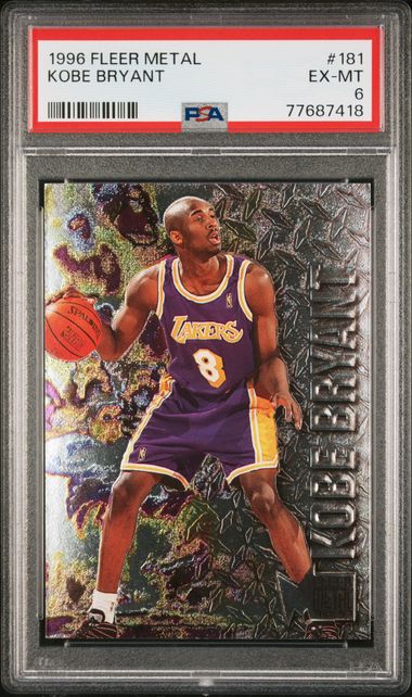 1996 Metal #181 Kobe Bryant Rookie Card – PSA EX-MT 6 on Goldin